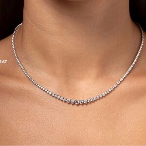 Lab Grown Diamond 7 CTW Graduated Tennis Necklace